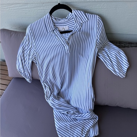 Thread & Supply Blue and White Striped Blouse - Picture 2 of 3